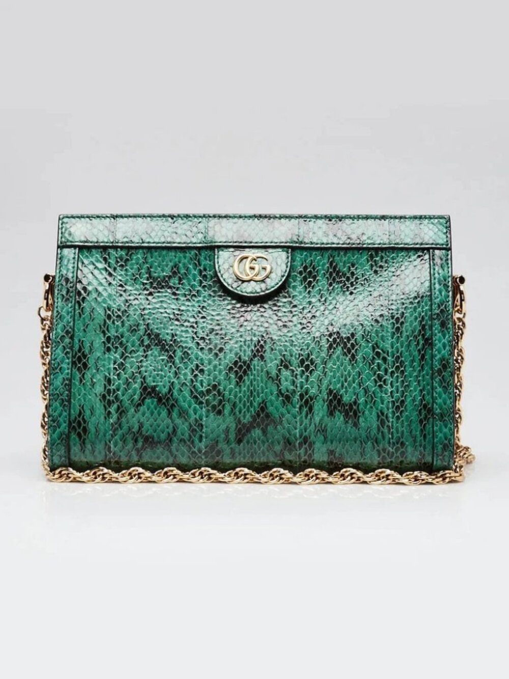 Gucci Green Snakeskin Ophidia Small Shoulder Bag